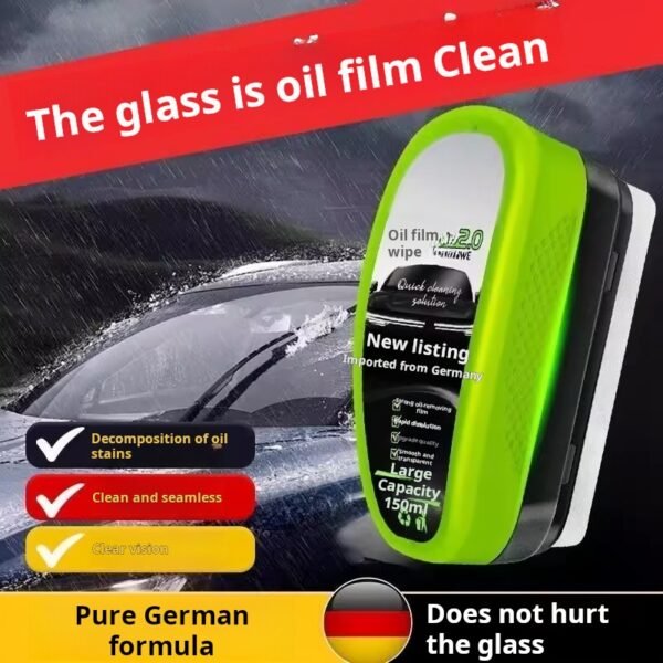 New Glass Oil Film Auto Glass Cleaning Green Rearview Mirror Coating Powerful Stain Removal Cleaning Brush Oil Film Wipe (PACK OF 3)